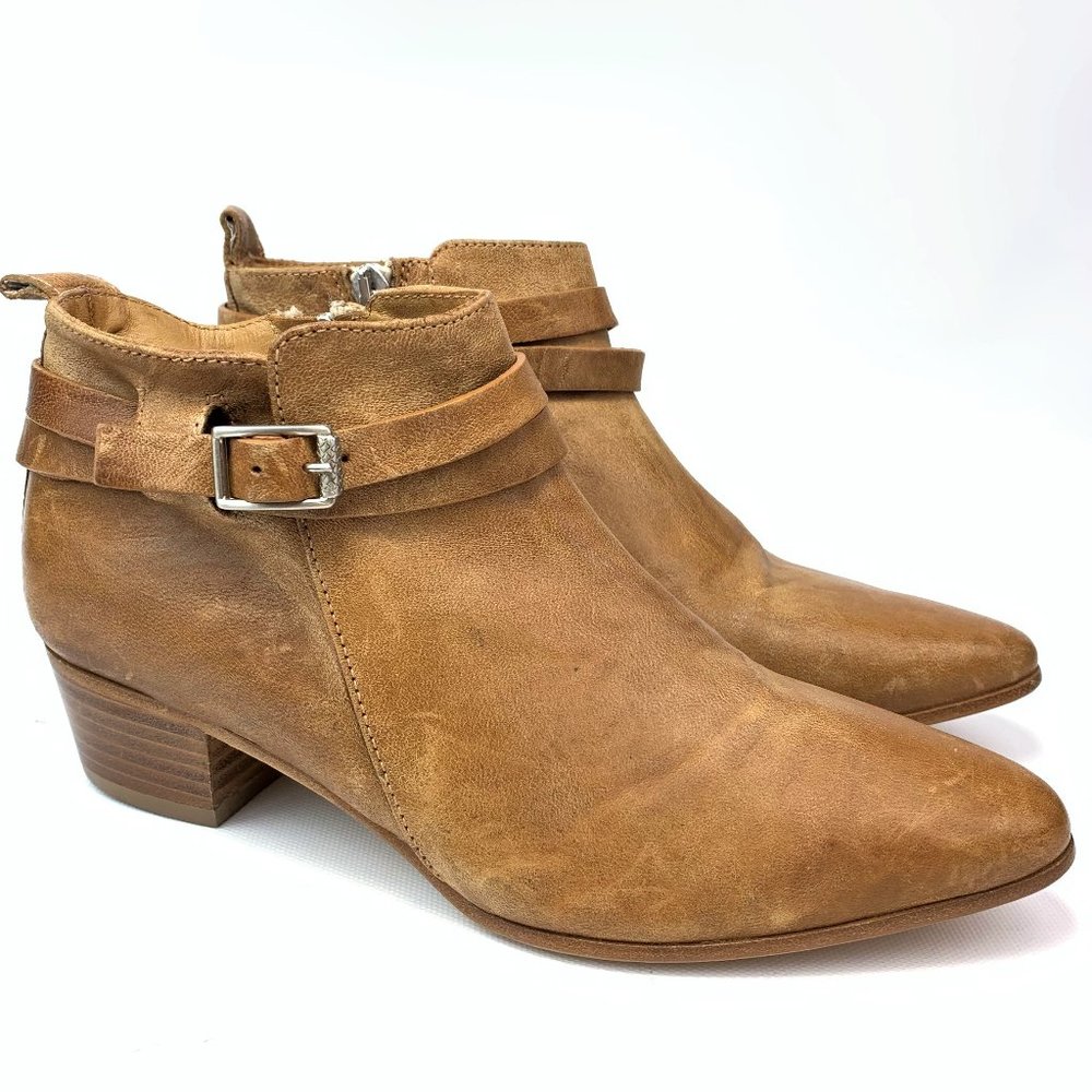 Alberto Fermani Vana Leather Belted Ankle Booties